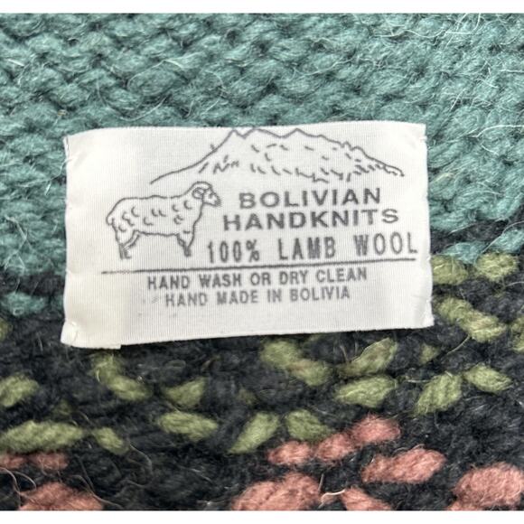 Chunky Handknit Style Cardigan Sweater Cottagecore Pattern Whimsical Women XL - Picture 6 of 9